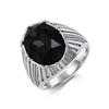 Anello da uomo in acciaio al tungsteno con intarsio di gemma di vetro, minimalista, di tendenza, da mignolo, per uomo, moderno, maschile, gioiello per il compleanno