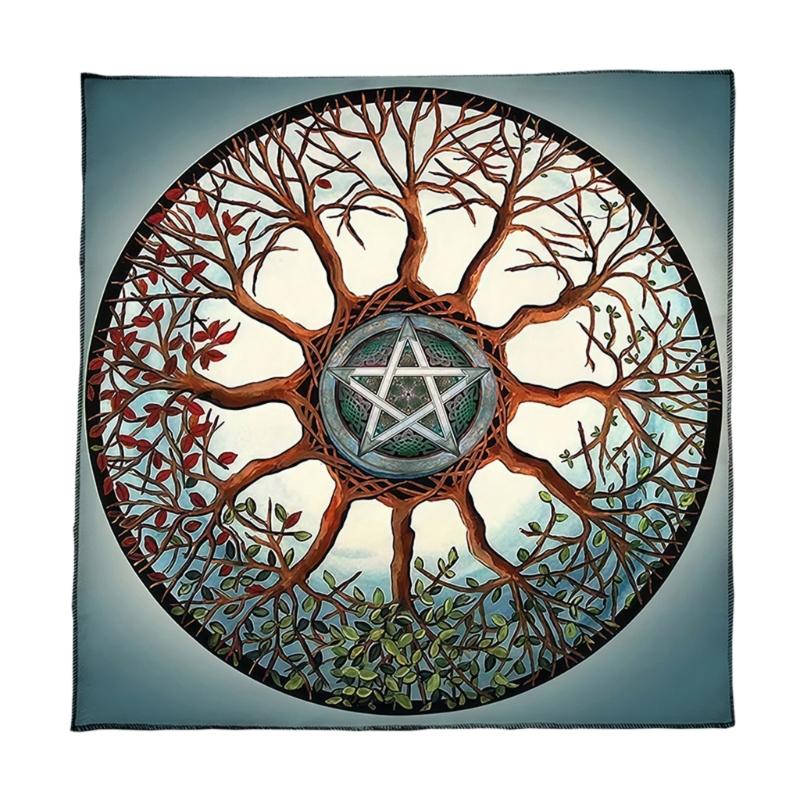 Tree Star Pattern Astrology Tablecloth Tarots Divinations Tablecloth Altars Cloth Divinations Board Game Accessory