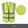 Fluorescent Mesh Safety Vest with Reflective Strips and Multi-Pocket Design