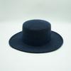 French retro oat wool woolen flat top top hat women's autumn and winter versatile British wide brim Panama camel felt hat