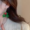 Silver Needle Christmas Snowflake & Santa Geometric Earrings - Fashionable Creative Design Jewelry