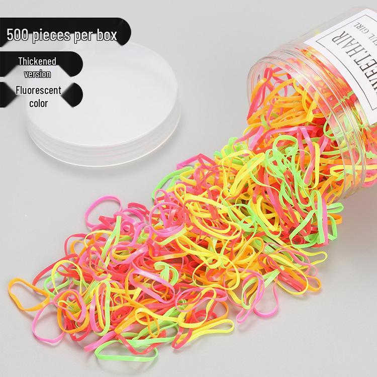 Child-Friendly Durable Hair Ties, 500-Pack, Damage-Free, Mixed Colors & Black, Extra Thick