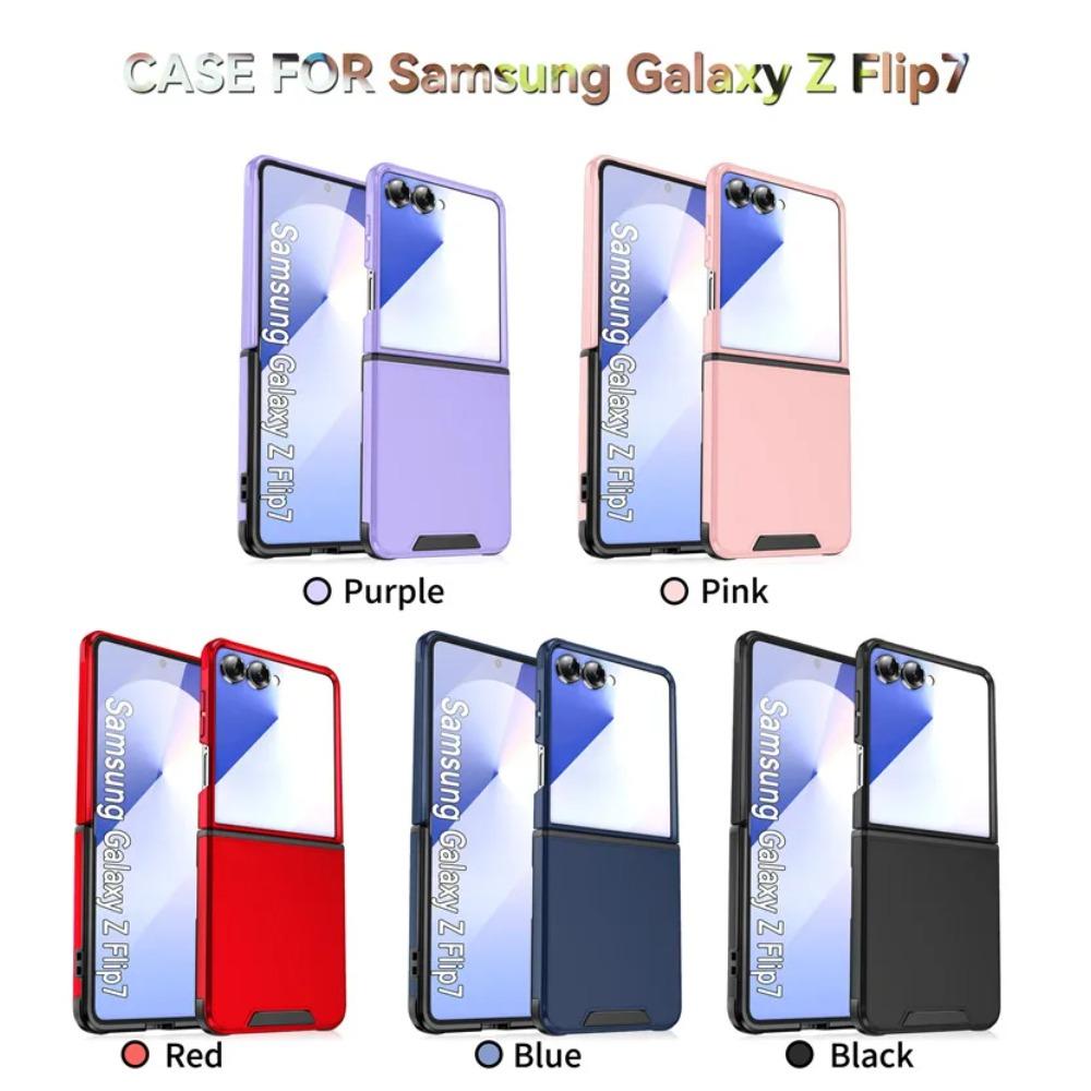 Premium Heavy Duty Rugged Armor Plain Matte Case for Samsung Galaxy Z Flip 7 FE 6 Shockproof Camera Lens Protective Cover Funda