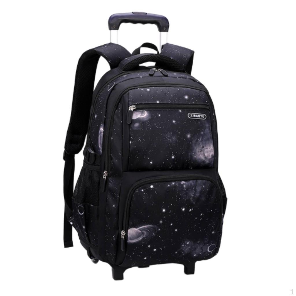 3 Pieces Stair Climbing Trolley School Bag Long-Lasting Piece Rolling Backpack