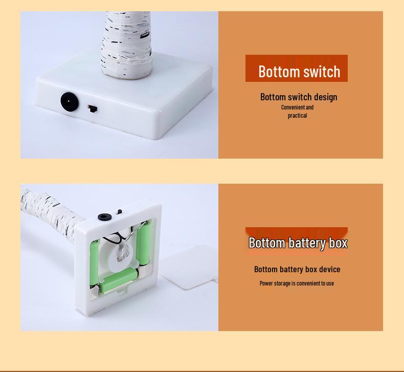 Lumini LED tip șir cu ramuri de mesteacăn - Decor de cameră și iluminat ambiental