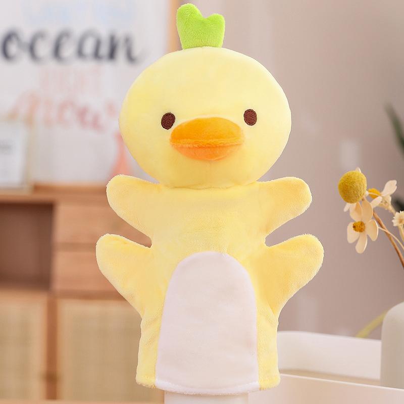 Cartoon Animal Chick Penguin Hand Puppet Plush Toy Kindergarten Performance Ventriloquism Parent-Child Game Doll 25cm（0.12kg）