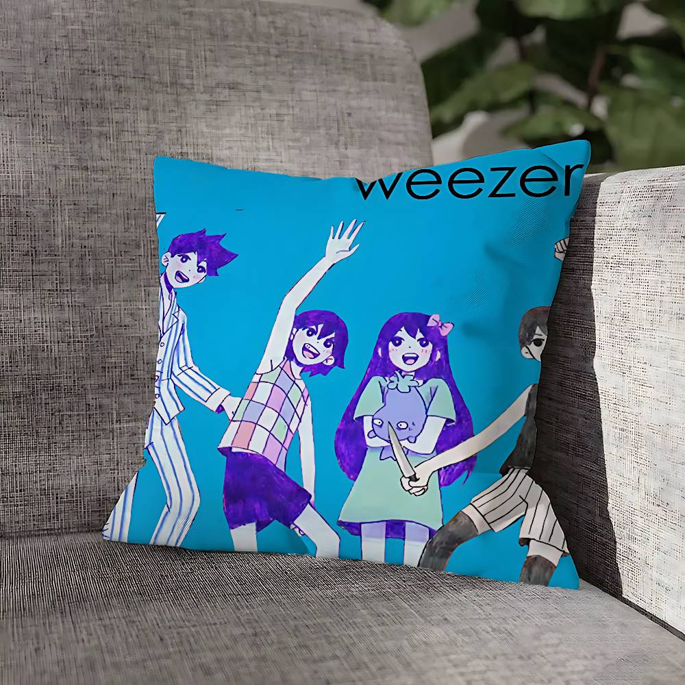 Band W-Weezer Pillow Case For Sofa Decor Car Office Room Printing Cushion Cover Decorations and Protector