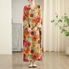 Colorful Travel Retro Long Skirt Cotton Linen Dress