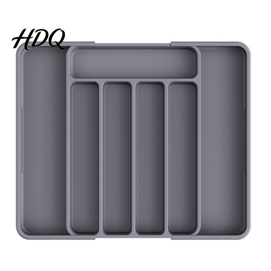 Adjustable Cutlery Tray Plastic Drawer Organizer Tray Kitchen Utensils Storage Box for Restaurant Tableware Flatware Multi-Use Bedroom Bathroom And