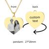 Jeshayuan Engraved Photo Necklace Custom Phicture Text Heart Pendant Necklace Personalized Heart Necklace Name Engraved Choker