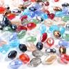 50pcs/lot 6x8mm Multicolor Oval Crystal Beads Faceted Loose Spacer Glass Rice Beads For DIY Charm Bracelet Earrings Accessories