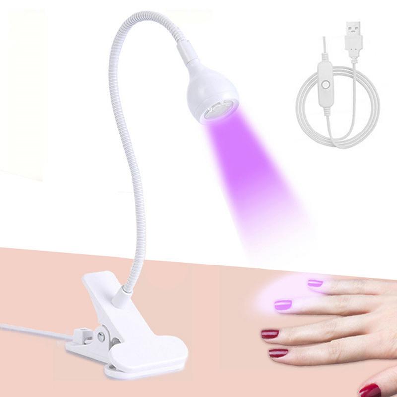 Nail Dryer Light Uv Nail Lamp For Drying Gel Nail Polish Foot Switch Clip-On Flexible Desk Mini Portable Usb For Diy Manicure