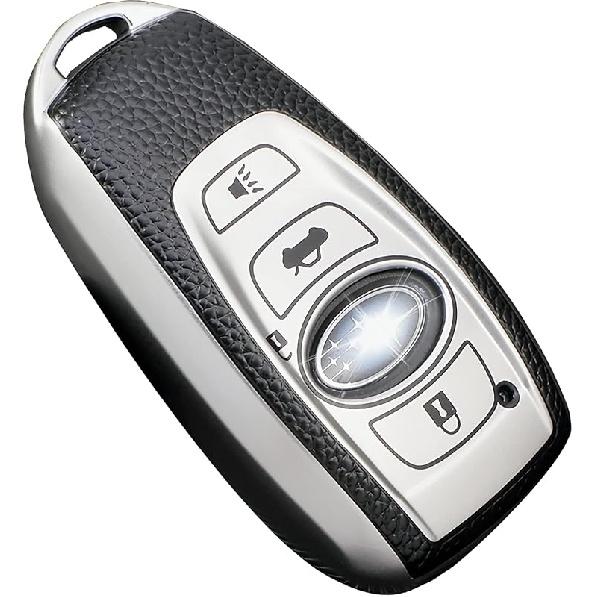 for Subaru Key Fob Cover with Keychain, for Forester Outback BRZ Legacy CrossTrek Premium Soft TPU 360 Degree Protection Key Case Remote Key Holder