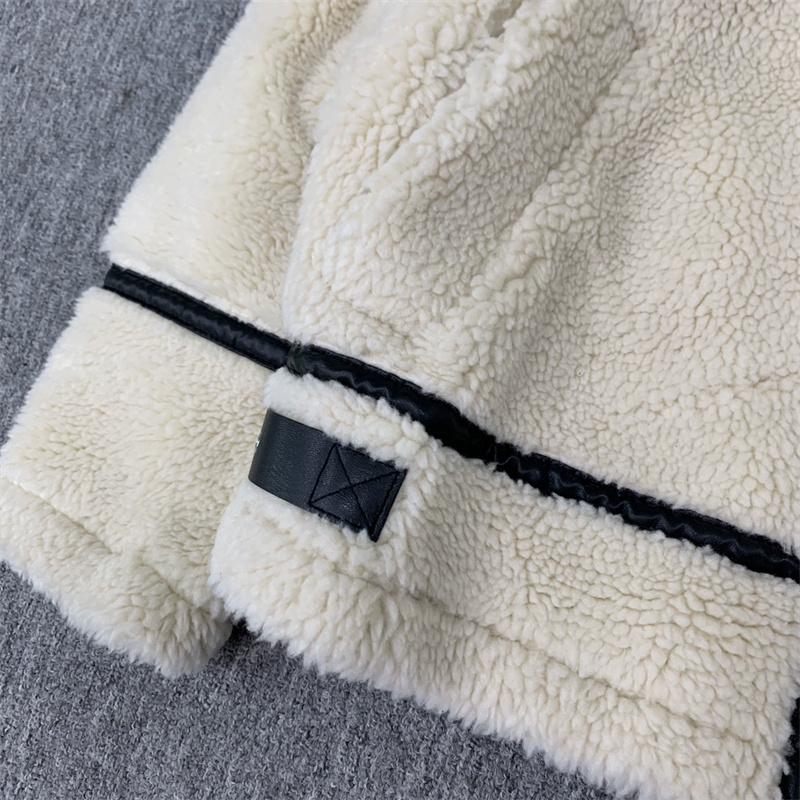 Thick Warm Fashion Loose Matching Color All Matching Lamb Velvet Coat Deerskin Velvet Lining Jacket