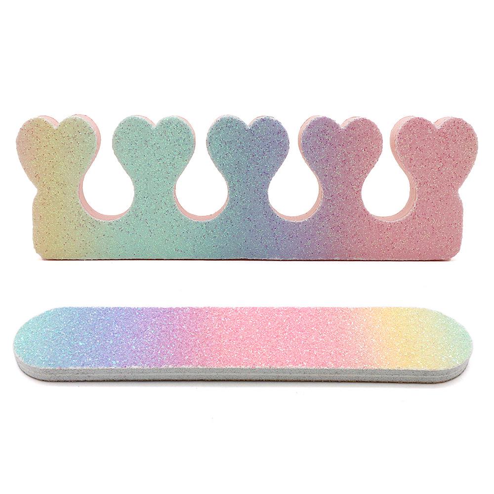 

Heart Sponge Glitter Nail Kit: Gradient Nail Files & Toe Separators