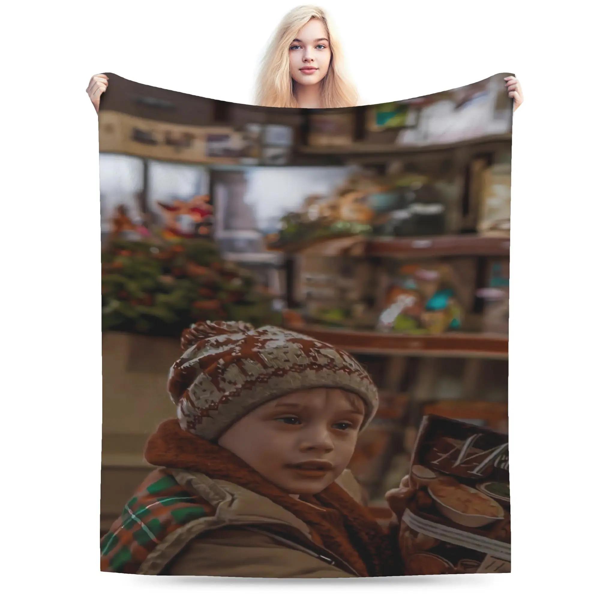 

Home A-Alone Christmas Warm Blankets Girls Boys Plush Throw Blanket Pattern Living Room Flannel Bedspread Sofa Bed Cover 70x100cm білий