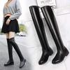 Real soft leather boots women's over-the-knee thin boots 2025 autumn and winter new flat-bottomed Korean version warm and thin high boots