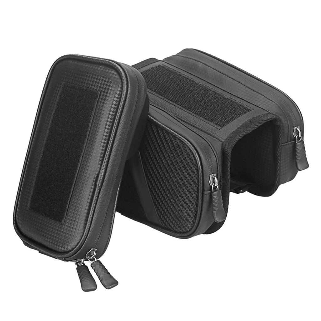 Waterproof Bicycle Frame Bag Double Pouch Bike Top Tube Bag MTB Mountain Bike Cycle Pannier Bag Touchscreen Phone Case