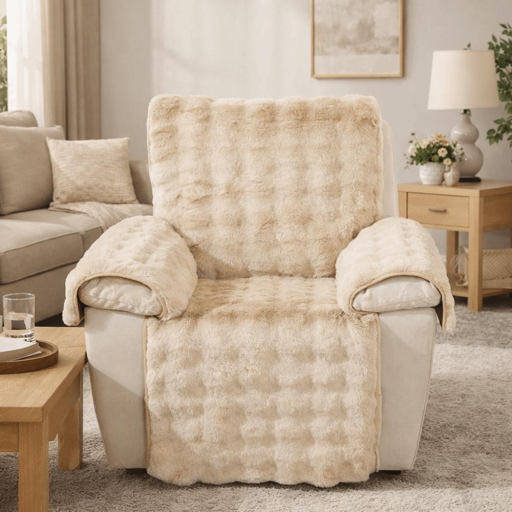Integrated Plush Single Recliner Sofa Cover Anti-slip Particles Massage Chair Pad Sofa Mat  Winter