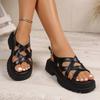 Mode 2025 NEU Elegant und modisch Sommer Sandalen Plateau Keilabsatz Mode Damenschuhe Neu Lackleder Damen Sandalen