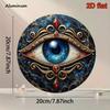 Gold Navy Evil Eye Hamsa Metal Wall Art Handcrafted Aluminum Sign Home Office Meditation Decor