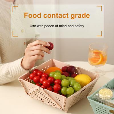Opvouwbaar Multifunctioneel Vergiet Opberg Afdruipmand Voedselkwaliteit BPA-vrij Zelfafwaterend Stapelbaar Fruit Groente Mand