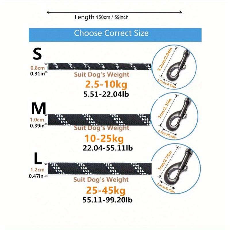 1pc Reflective Pet Leash For Dog For Outdoor