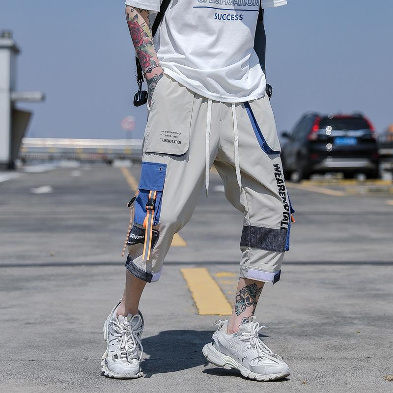 

Шорты-карго, мужские рабочие шорты до колена 3/4, повседневные шорты с несколькими карманами, укороченные брюки, мужские L абрикосовый