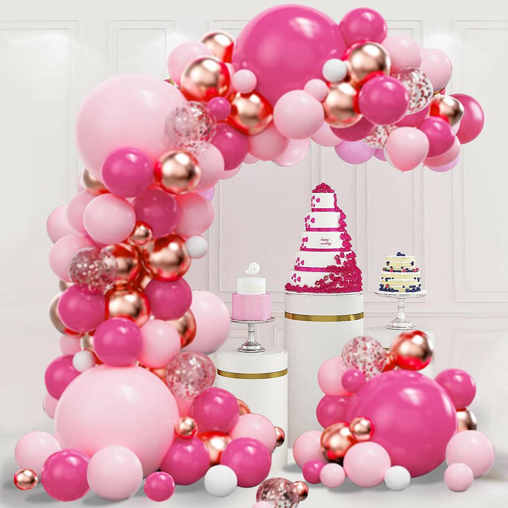 Pink Rose Gold Balloons Garland Arch Kit Birthday Party Decor Kids Wedding Birthday Party Supplies Latex Balon Baby Shower Decor
