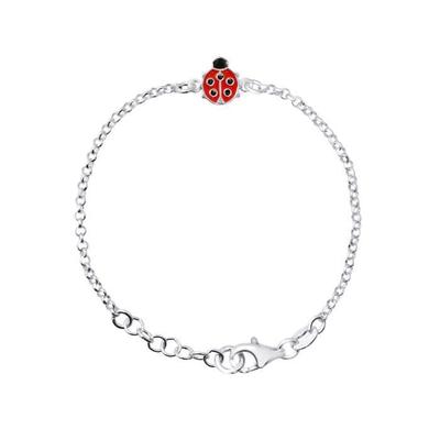 Children's Bracelet - LÉA &; ARTHUR - LADYBUG Motifs - 925 Silver - Adjustable Length - Unisex