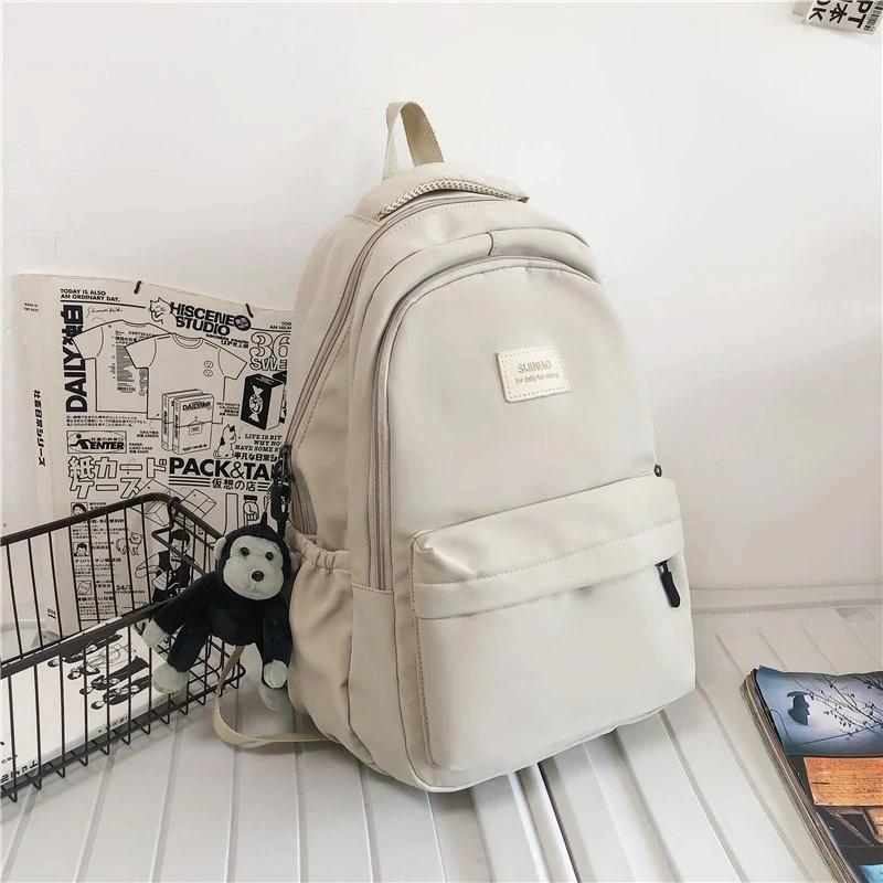 Einfarbiger Rucksack Damen Mehrere Taschen College-Schultasche Lässige Laptop-Rucksäcke Herren Schultasche für Teenager Schultaschen für Mädchen