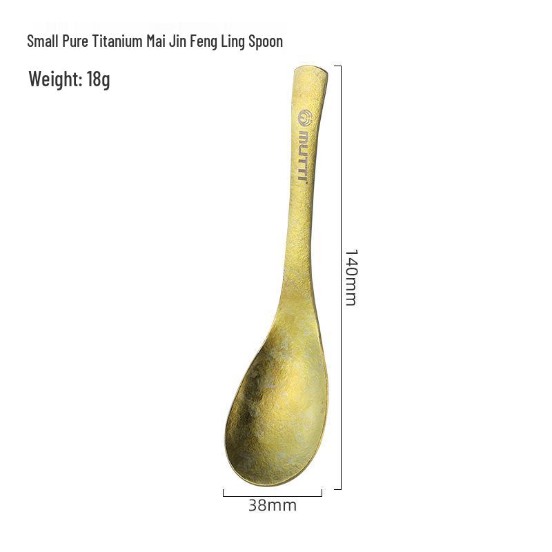 Pure Titanium Teaspoon: Healthy, Portable, High-Quality Tableware with Ice Flower Crystal Design.