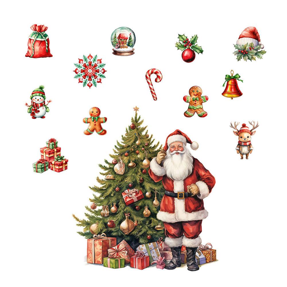 

Santa Claus Snowman Christmas Wall Stickers Removable PVC Decals for Holiday Decoration on Walls Windows Doors China Mainland