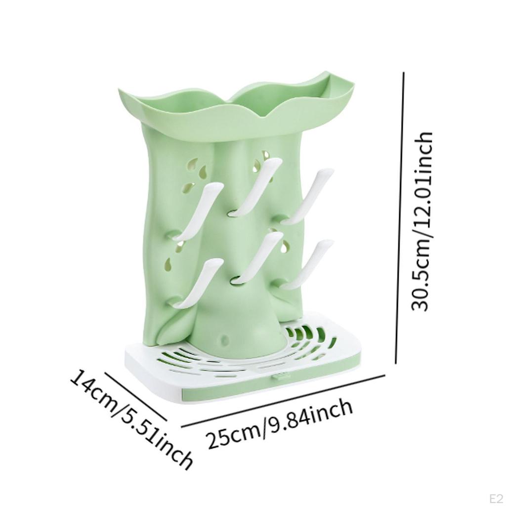 Baby Bottle Drying Rack Dryer 6 Hook Vertical Portable Reusable Space Saving Organizer Nipple