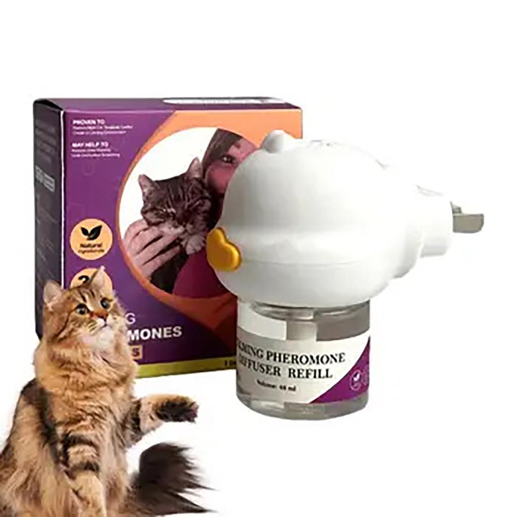 48ML 1 Diffuser 1 Soothing Liquid Pheromones Emotion Stabilizing Anti-Stress Electric Heating Cat Soothing Pheromone Soothing Agent Set