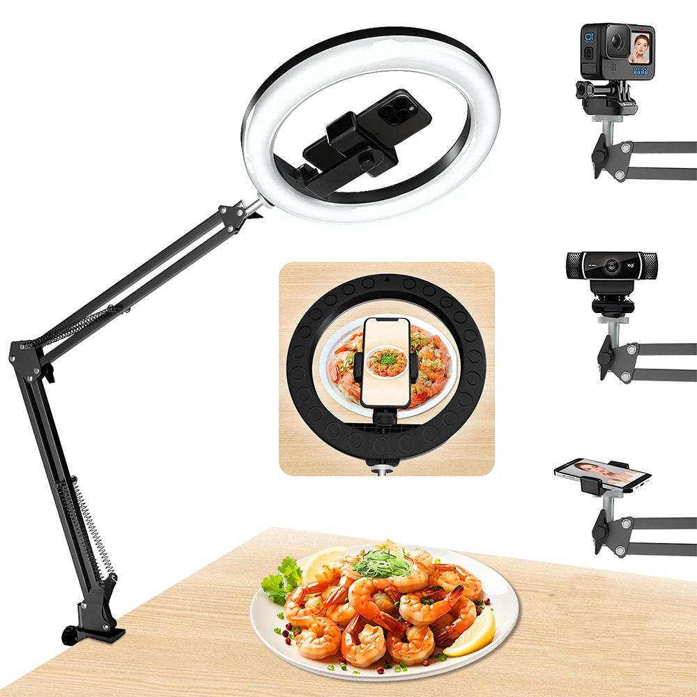 LED Phone Live Streaming Fill Light with Flexible Robotic Arm Phone Holder Fixed Shooting Recording Live Streaming Selfie Stick
