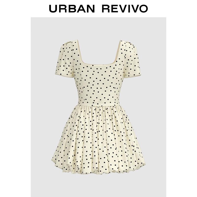 

UR 2025 Women s French Chic Polka Dot U-Neck Mini Dress L