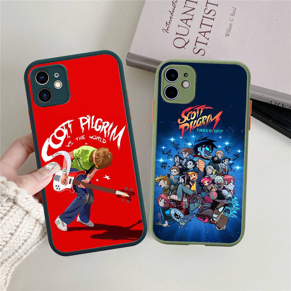 S-Scott Pilgrim Silicone Case For iPhone 16 15 14 13 12 11 Pro Max Plus X XS MAX Shockproof Matte Cover