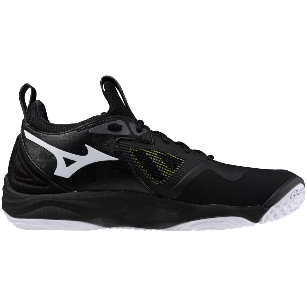 Mizuno Wave Momentum 3 Halová volejbalová obuv, Club/Indoor, Široká, Lehká, Basketbalová, Černá/Bílá/Zelená, 27,0 cm, 2.5E
