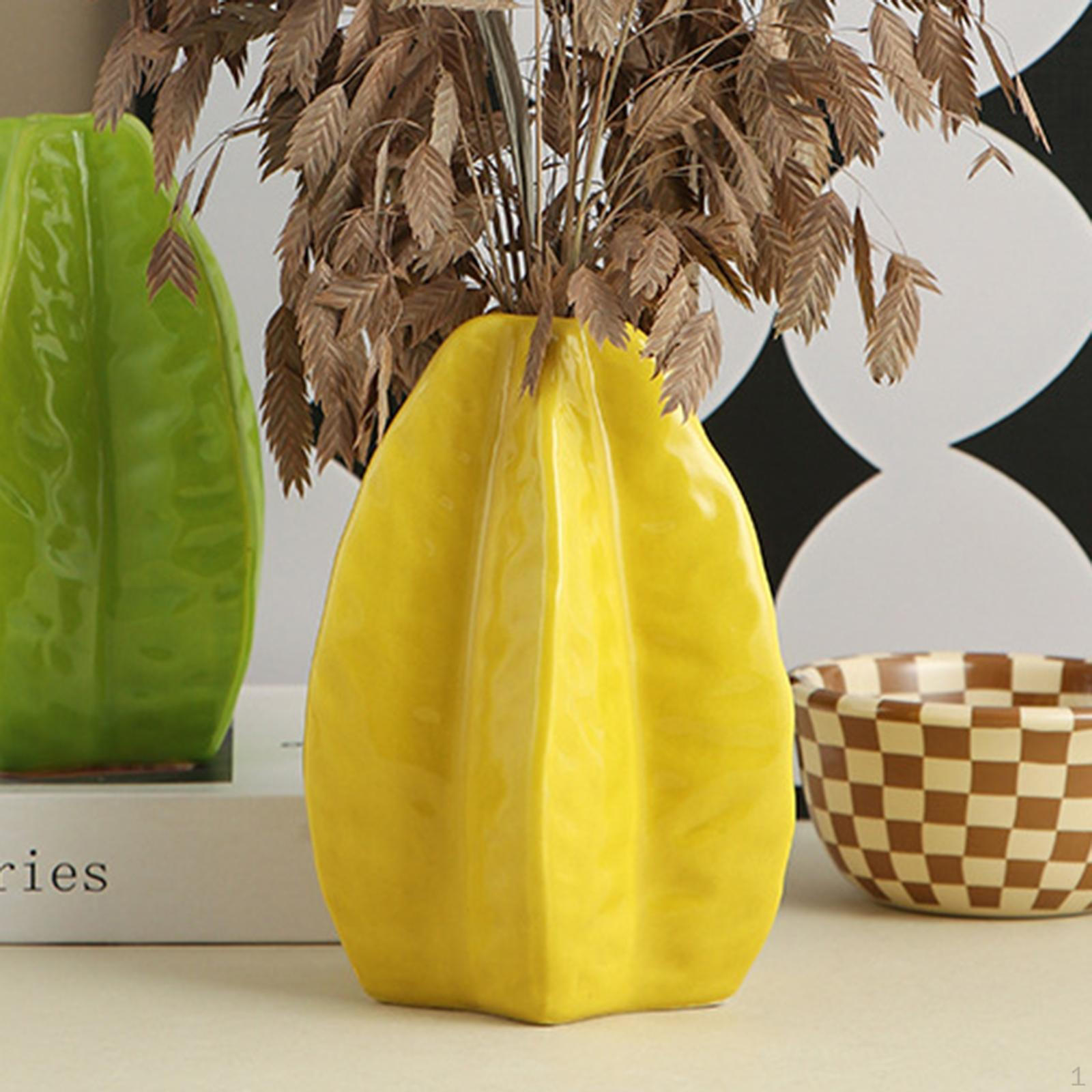 

Керамический держатель для цветов Starfruit Design Storage для внутреннего стола в офисе жёлтый