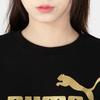 Puma Logo Printed Crew Neck Pullover Long Sleeve Sweatshirt Women sweatshirt Black 670945-01