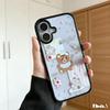 Star Little Bear Acrylic Cartoon Phone Case for Apple 12-17 Pro/Pro Max, Black Border