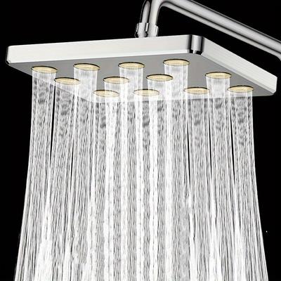 Bathroom High Pressure Shower Head, Silver Plating/black Square Shower Head, Daily Fixed Shower Spray for Bathroom, Bathroom Accessories, Shower Head