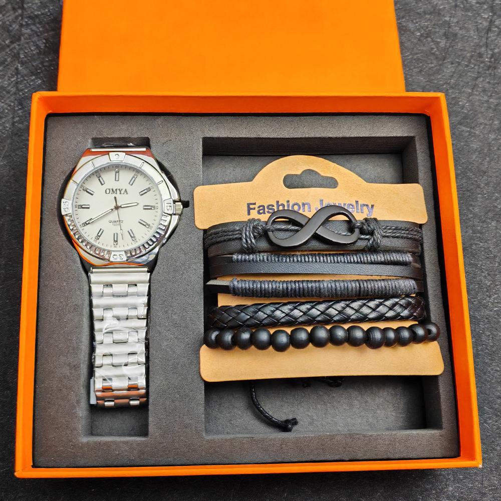 

OMYA New Men s Watch Bracelet Set Gift Box Set Waterproof Quartz Watch Explosive Product античный рубиновый