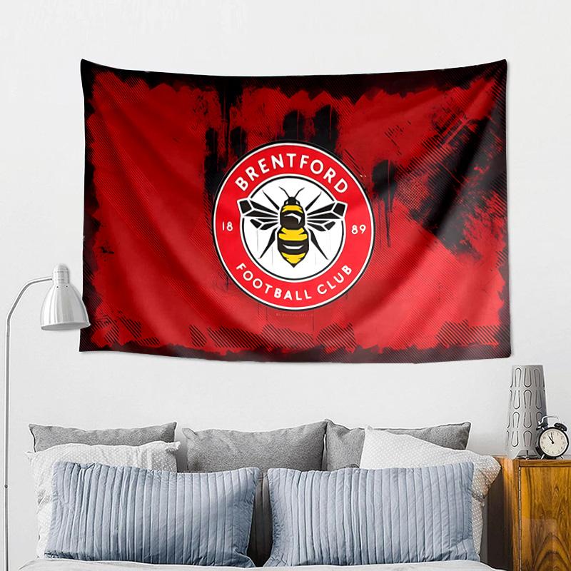 Brentford Football Club Logo Tapestry, Unique Design Tapestry, Wall Decor for Bedroom,Livingroom, Playroom,Heartwarming Fan Holiday Gifts