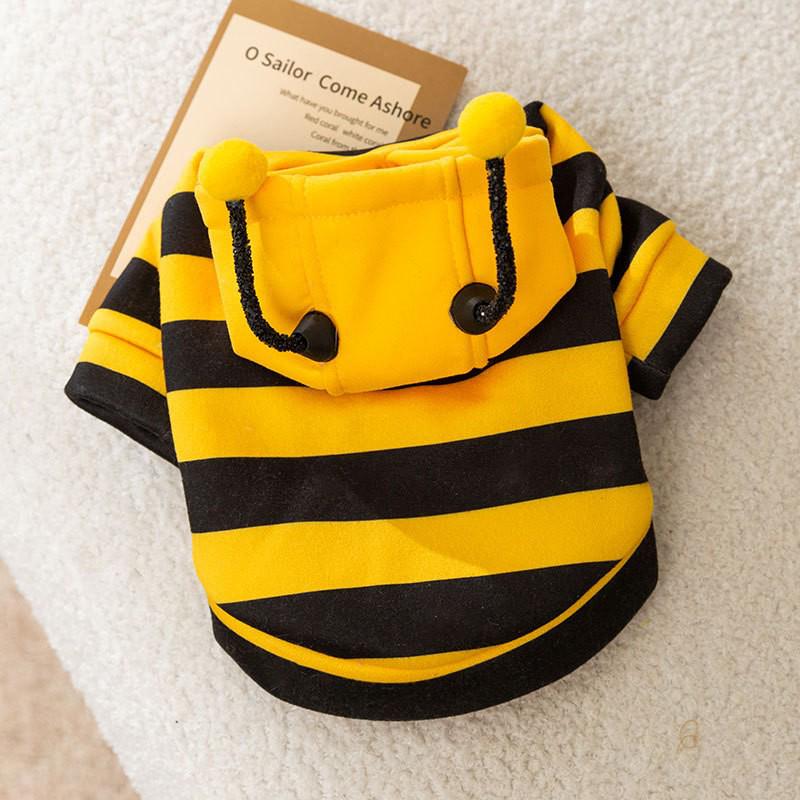 

Leashable Bee Pet Sweatshirt for Cats: Cozy Autumn/Winter Fleece for Ragdoll & Blue Cats, Two-Legged Design. XS (1-3 lbs)
