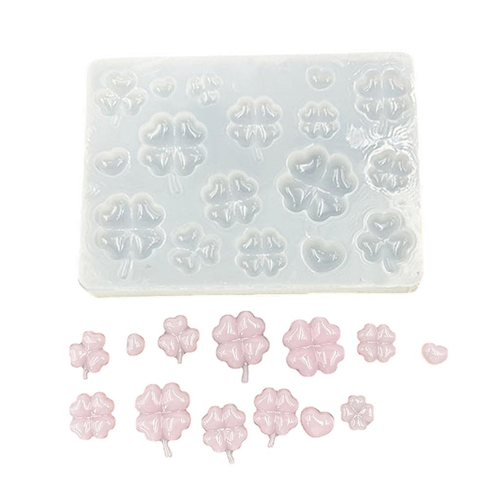 High Gloss Silicone 4-Leaf Grass Jewelry Pendant Mold Multipurpose Craft Tool For DIY Projects Simple Clean Design