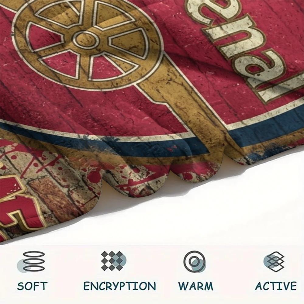 1PC Custom Name Arsenal Patterned Flannel Blanket Suitable For All Seasons for Home Decor Warmth and Comfort Gifts Holiday Present