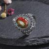 Oval Natural Labradorite Rings for Women Men  CopperRing Finger Ring Retro Gemstone Rings Jewelry Party Gift