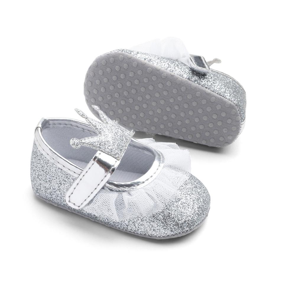 Baby Girls Shoes Infant Toddler Crib Baby For Newborn Kids First Walkers Shining Crown Soft Sole